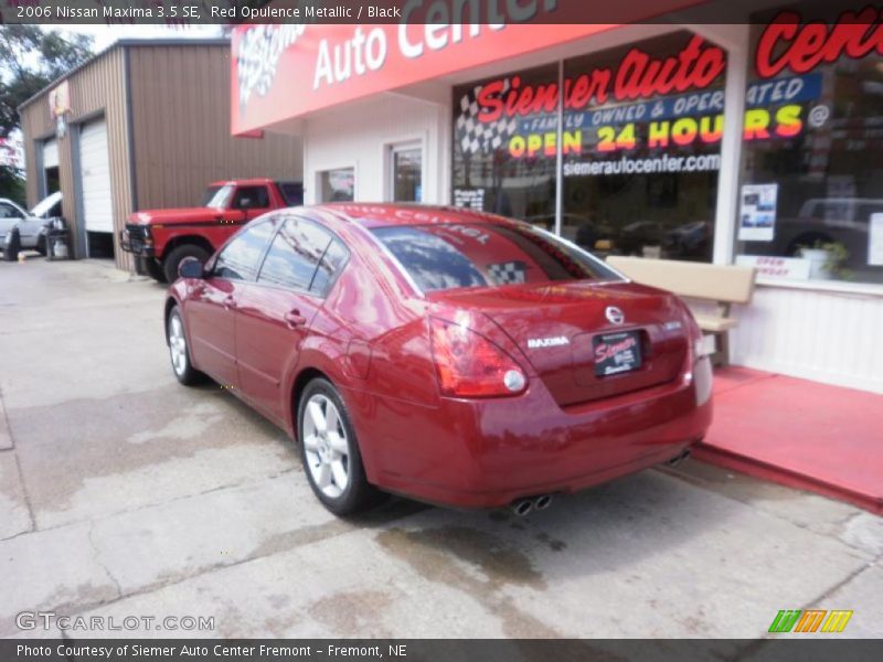 Red Opulence Metallic / Black 2006 Nissan Maxima 3.5 SE