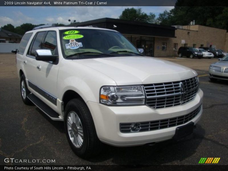 White Platinum Tri-Coat / Camel 2009 Lincoln Navigator 4x4