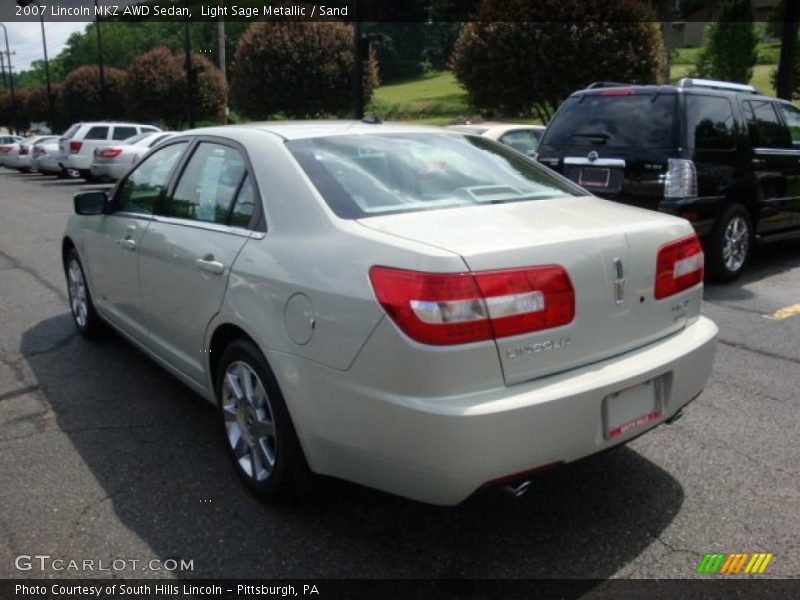 Light Sage Metallic / Sand 2007 Lincoln MKZ AWD Sedan