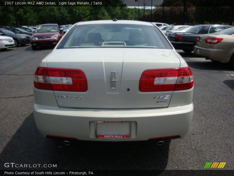Light Sage Metallic / Sand 2007 Lincoln MKZ AWD Sedan