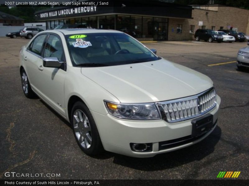 Light Sage Metallic / Sand 2007 Lincoln MKZ AWD Sedan