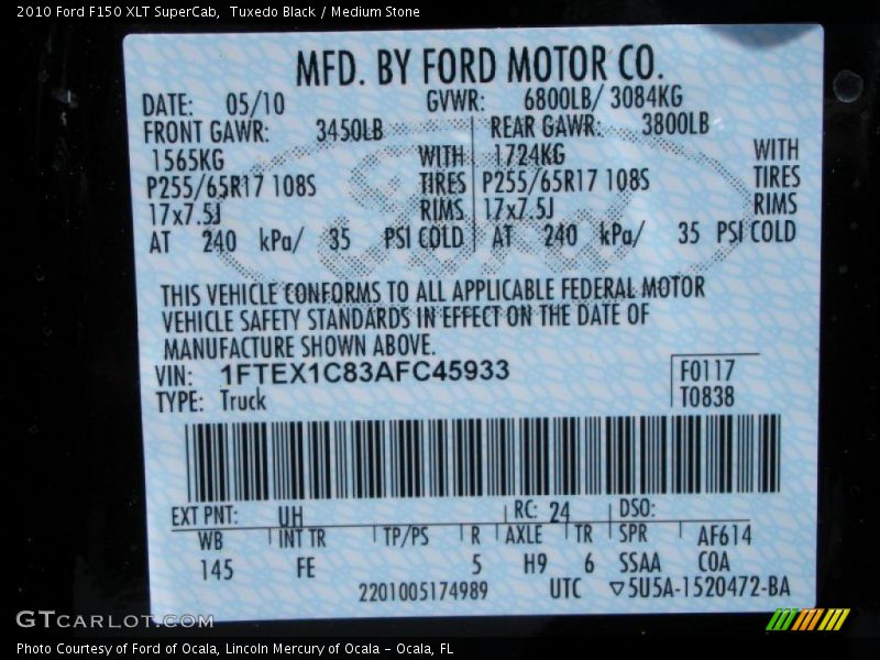 Tuxedo Black / Medium Stone 2010 Ford F150 XLT SuperCab