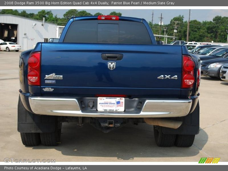 Patriot Blue Pearl / Medium Slate Gray 2008 Dodge Ram 3500 Big Horn Edition Quad Cab 4x4 Dually