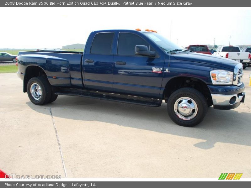 Patriot Blue Pearl / Medium Slate Gray 2008 Dodge Ram 3500 Big Horn Edition Quad Cab 4x4 Dually