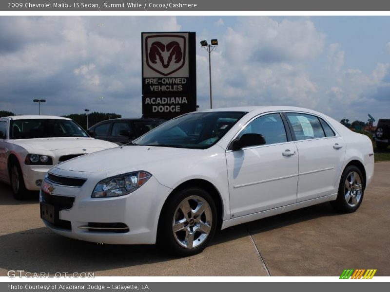 Summit White / Cocoa/Cashmere 2009 Chevrolet Malibu LS Sedan