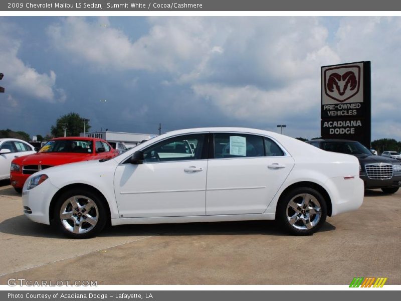 Summit White / Cocoa/Cashmere 2009 Chevrolet Malibu LS Sedan