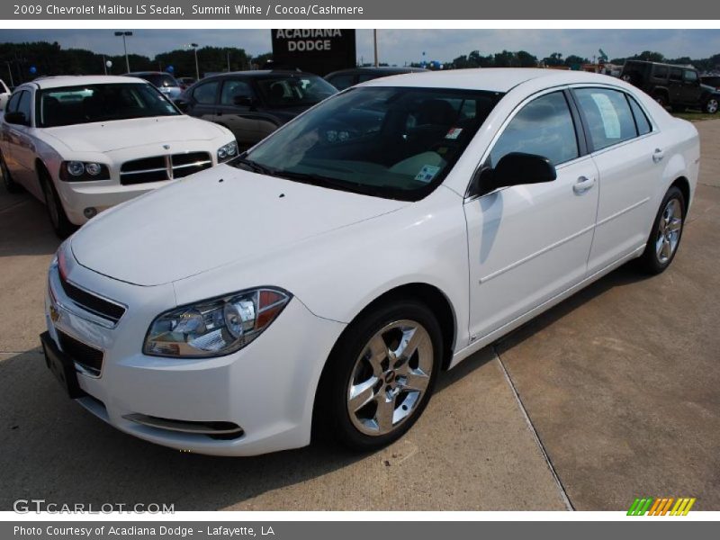 Summit White / Cocoa/Cashmere 2009 Chevrolet Malibu LS Sedan