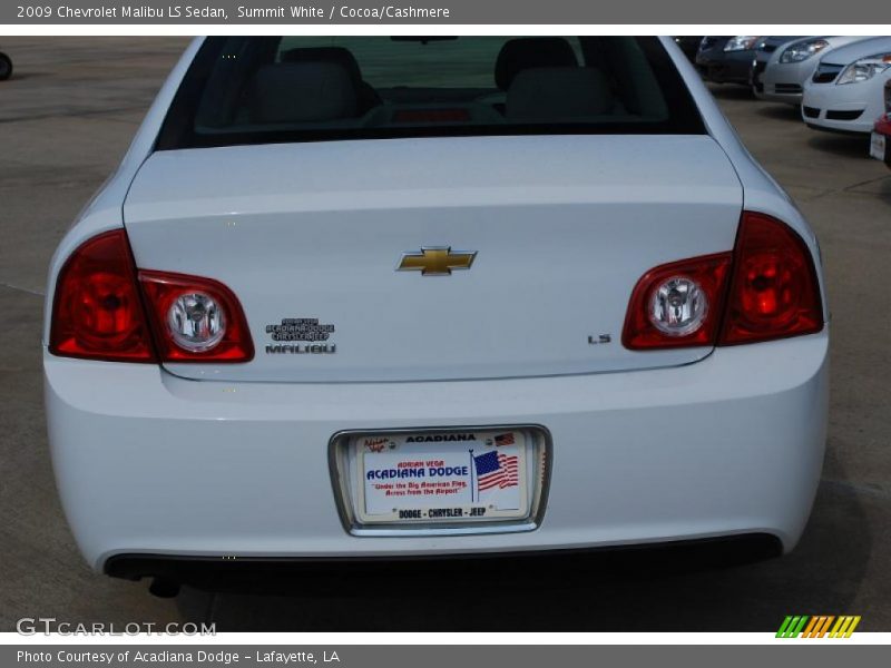 Summit White / Cocoa/Cashmere 2009 Chevrolet Malibu LS Sedan