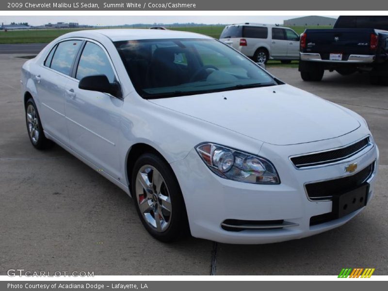 Summit White / Cocoa/Cashmere 2009 Chevrolet Malibu LS Sedan