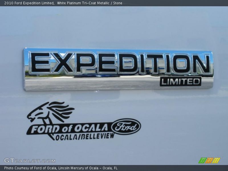 White Platinum Tri-Coat Metallic / Stone 2010 Ford Expedition Limited