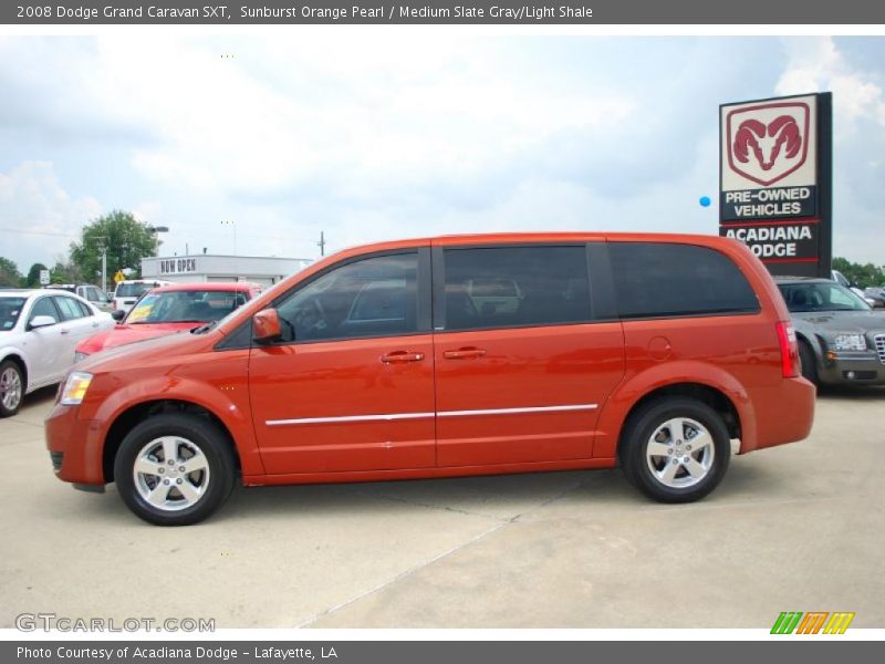 Sunburst Orange Pearl / Medium Slate Gray/Light Shale 2008 Dodge Grand Caravan SXT