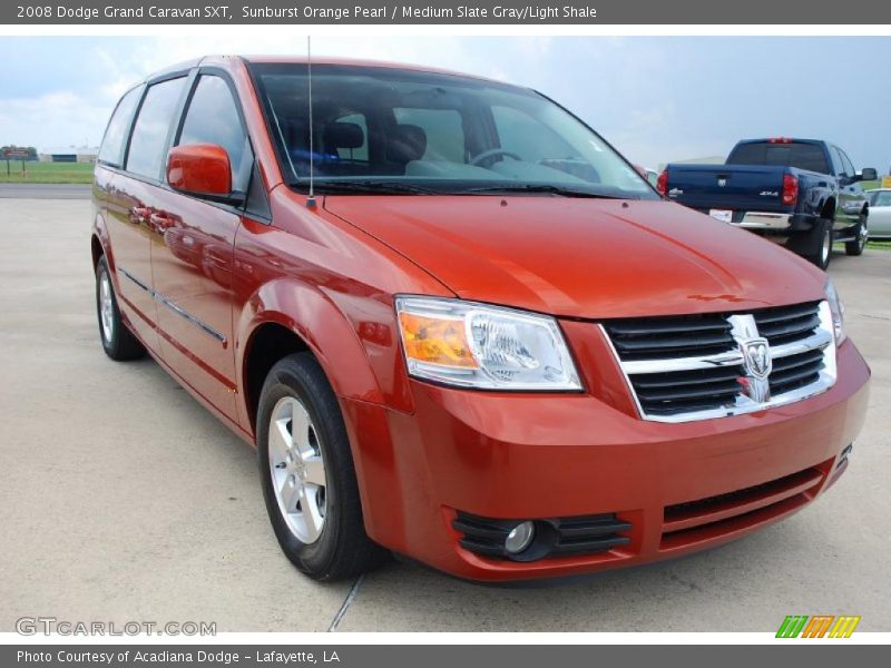 Sunburst Orange Pearl / Medium Slate Gray/Light Shale 2008 Dodge Grand Caravan SXT