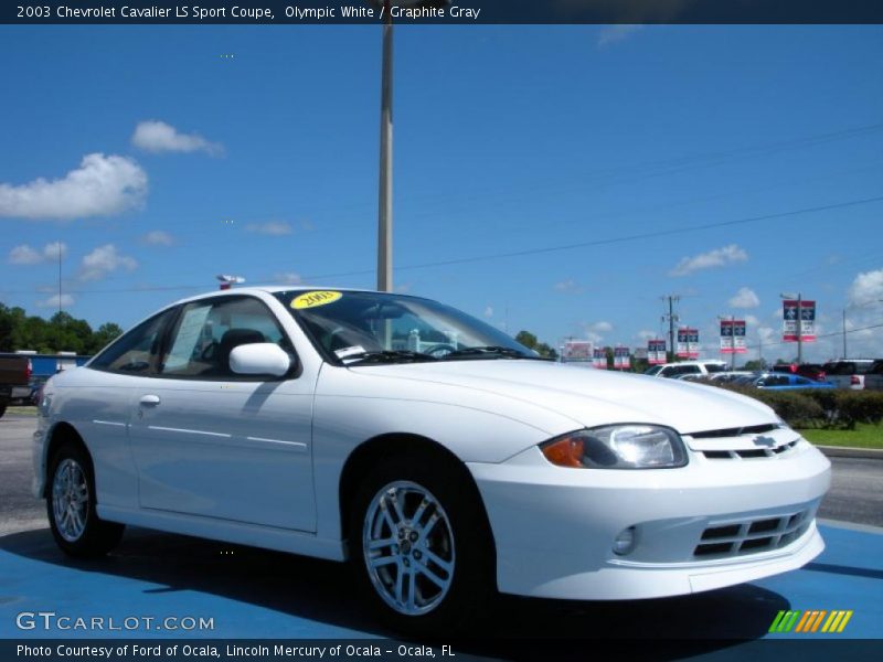 Olympic White / Graphite Gray 2003 Chevrolet Cavalier LS Sport Coupe