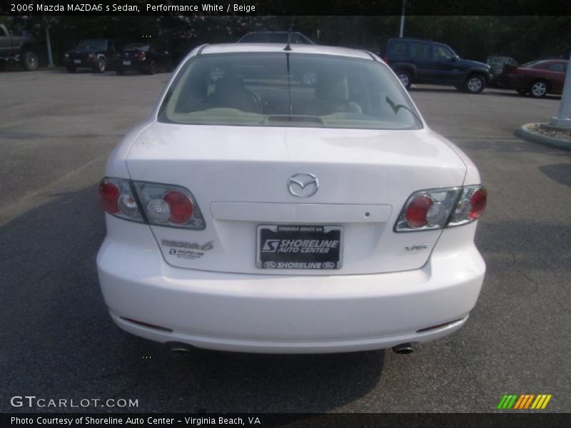 Performance White / Beige 2006 Mazda MAZDA6 s Sedan