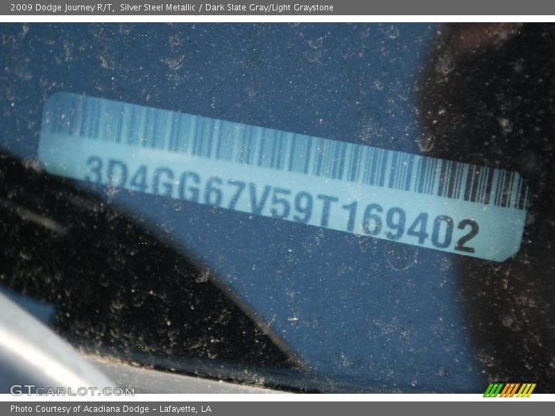 Silver Steel Metallic / Dark Slate Gray/Light Graystone 2009 Dodge Journey R/T