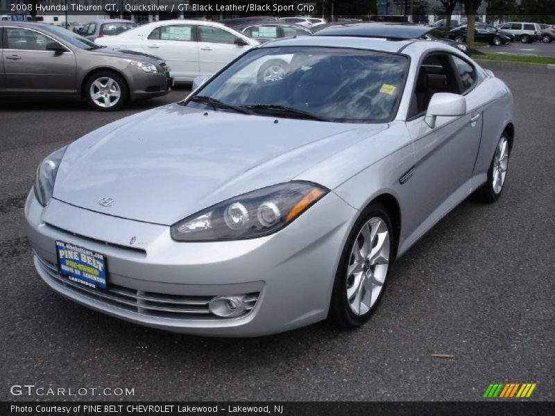 Quicksilver / GT Black Leather/Black Sport Grip 2008 Hyundai Tiburon GT