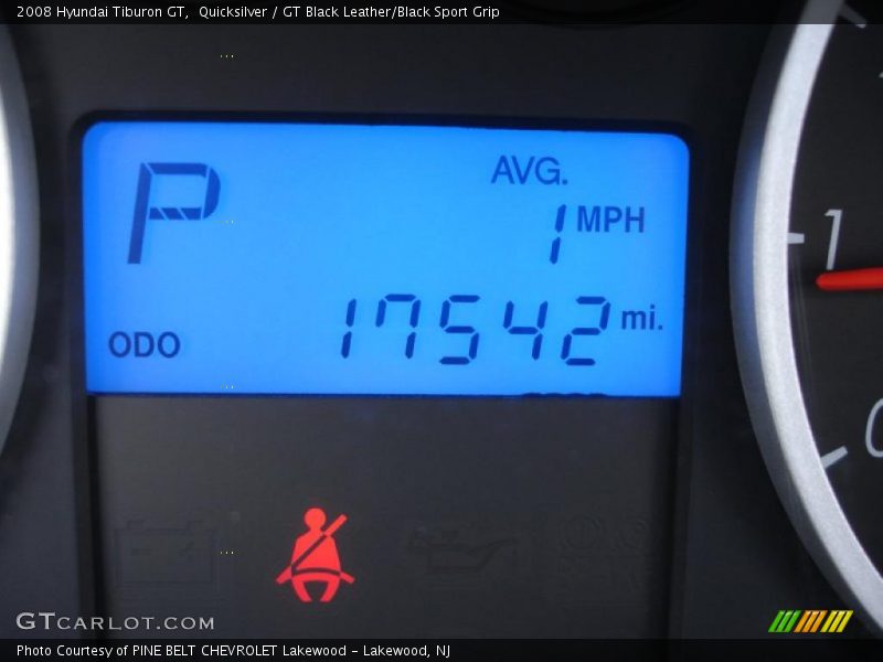 Quicksilver / GT Black Leather/Black Sport Grip 2008 Hyundai Tiburon GT