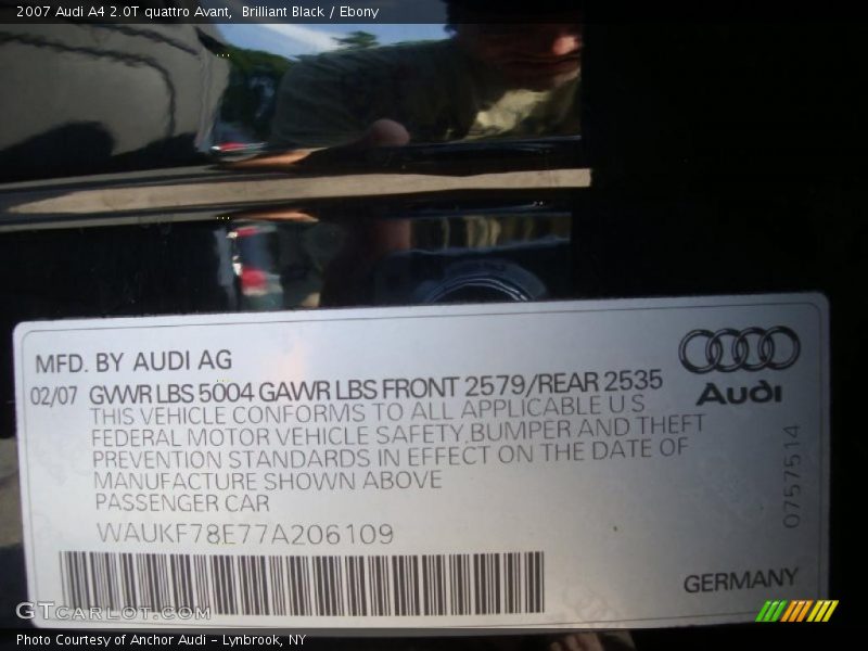 Brilliant Black / Ebony 2007 Audi A4 2.0T quattro Avant