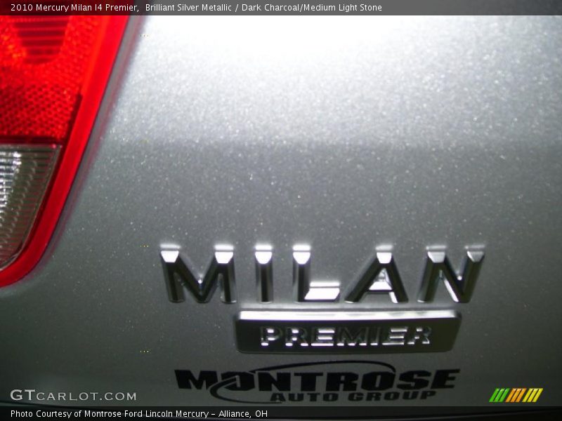 Brilliant Silver Metallic / Dark Charcoal/Medium Light Stone 2010 Mercury Milan I4 Premier