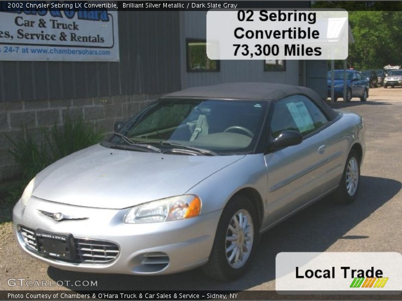 Brilliant Silver Metallic / Dark Slate Gray 2002 Chrysler Sebring LX Convertible