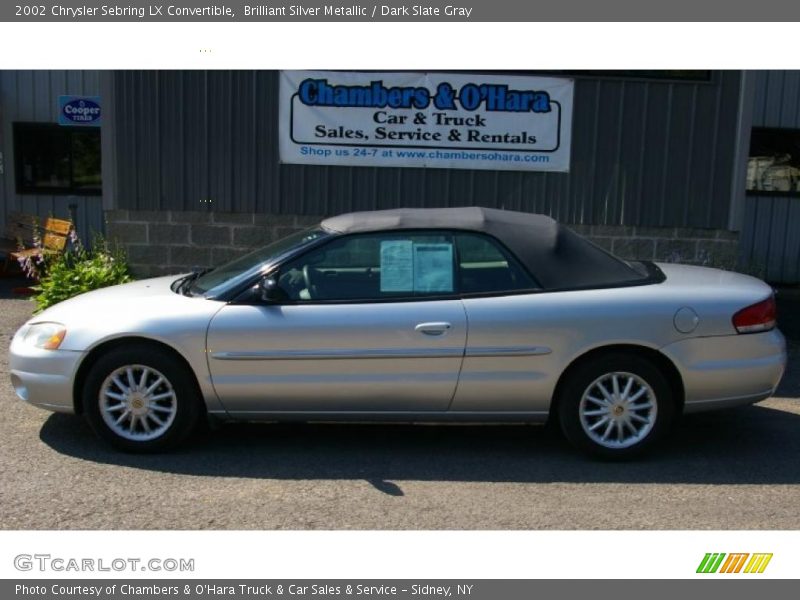Brilliant Silver Metallic / Dark Slate Gray 2002 Chrysler Sebring LX Convertible