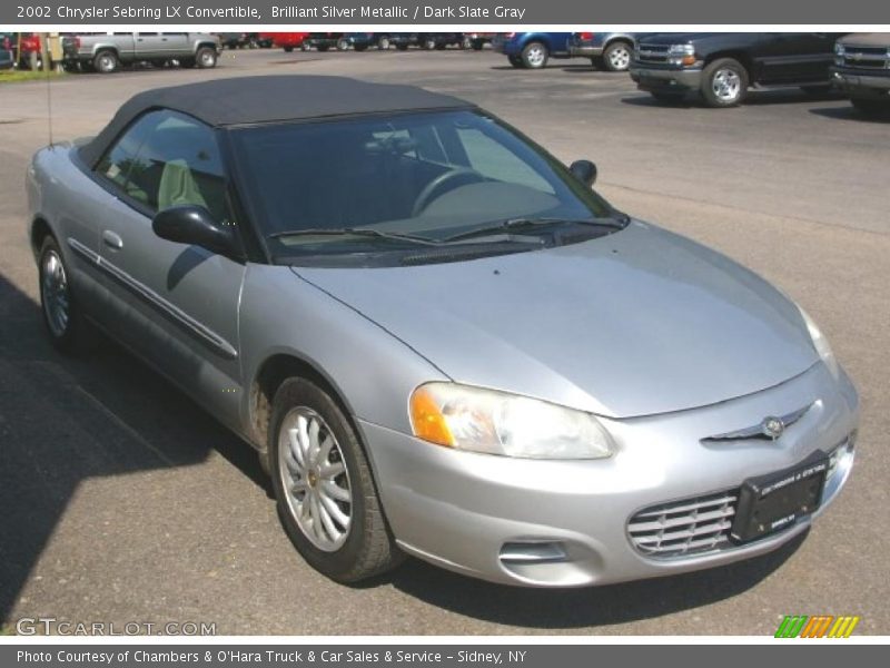 Brilliant Silver Metallic / Dark Slate Gray 2002 Chrysler Sebring LX Convertible