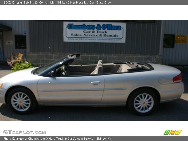 Brilliant Silver Metallic / Dark Slate Gray 2002 Chrysler Sebring LX Convertible