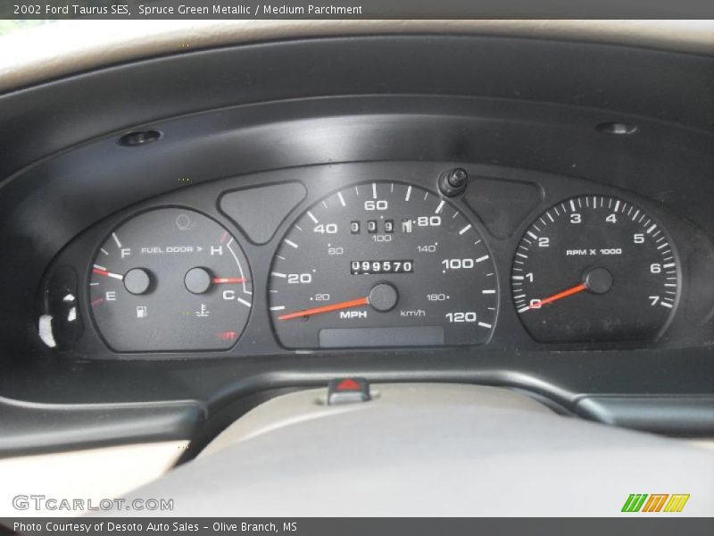 Spruce Green Metallic / Medium Parchment 2002 Ford Taurus SES