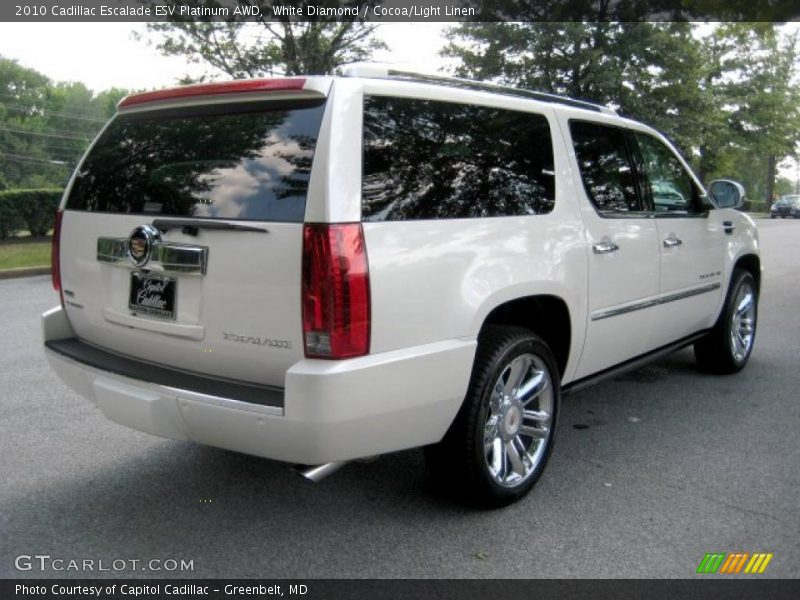White Diamond / Cocoa/Light Linen 2010 Cadillac Escalade ESV Platinum AWD
