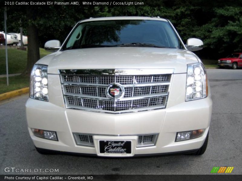 White Diamond / Cocoa/Light Linen 2010 Cadillac Escalade ESV Platinum AWD