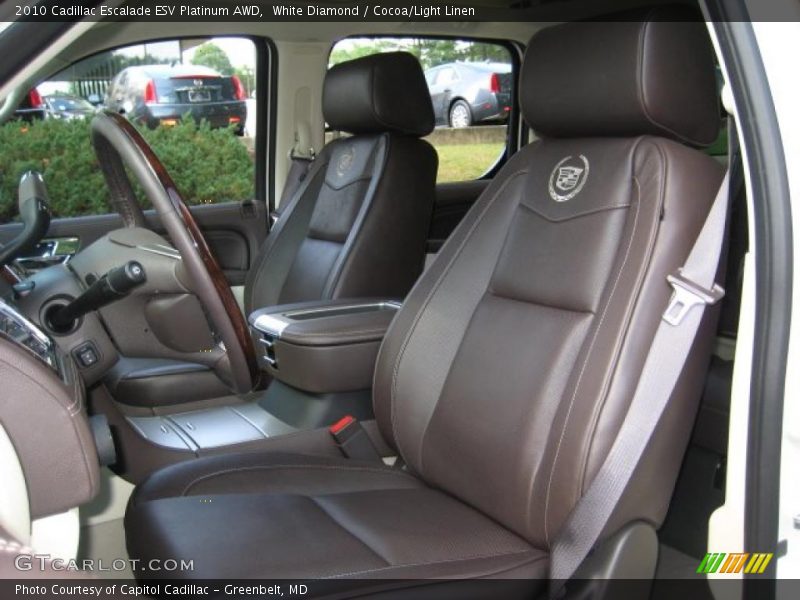 White Diamond / Cocoa/Light Linen 2010 Cadillac Escalade ESV Platinum AWD