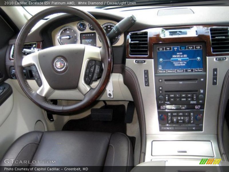 White Diamond / Cocoa/Light Linen 2010 Cadillac Escalade ESV Platinum AWD
