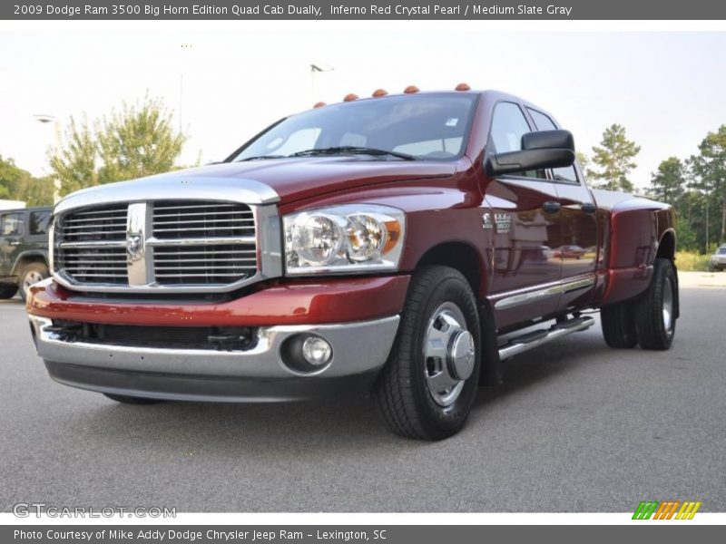 Inferno Red Crystal Pearl / Medium Slate Gray 2009 Dodge Ram 3500 Big Horn Edition Quad Cab Dually