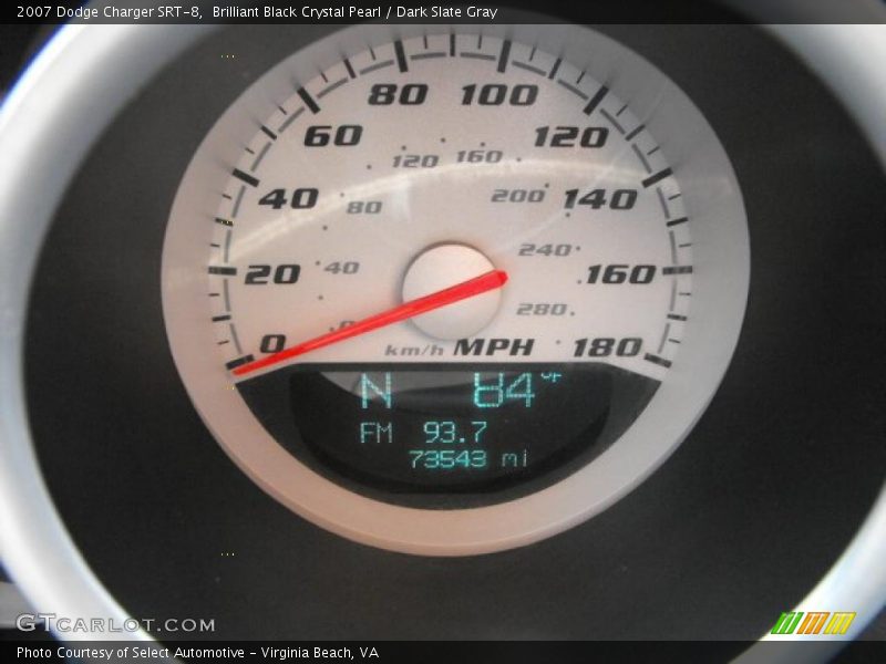 Brilliant Black Crystal Pearl / Dark Slate Gray 2007 Dodge Charger SRT-8