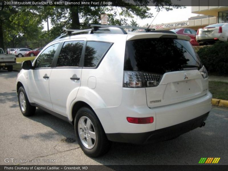 Diamond White Pearl / Beige 2007 Mitsubishi Outlander LS 4WD