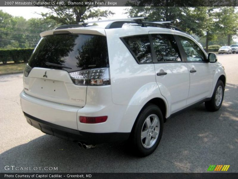 Diamond White Pearl / Beige 2007 Mitsubishi Outlander LS 4WD