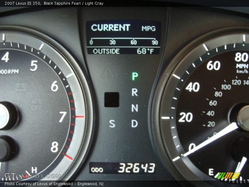 Black Sapphire Pearl / Light Gray 2007 Lexus ES 350