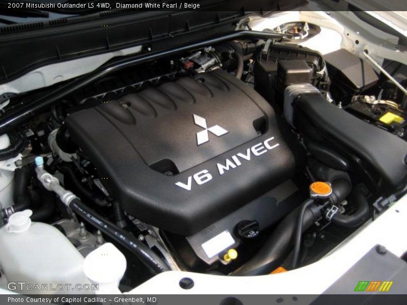 Diamond White Pearl / Beige 2007 Mitsubishi Outlander LS 4WD