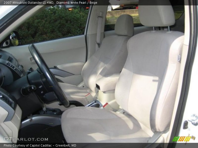 Diamond White Pearl / Beige 2007 Mitsubishi Outlander LS 4WD