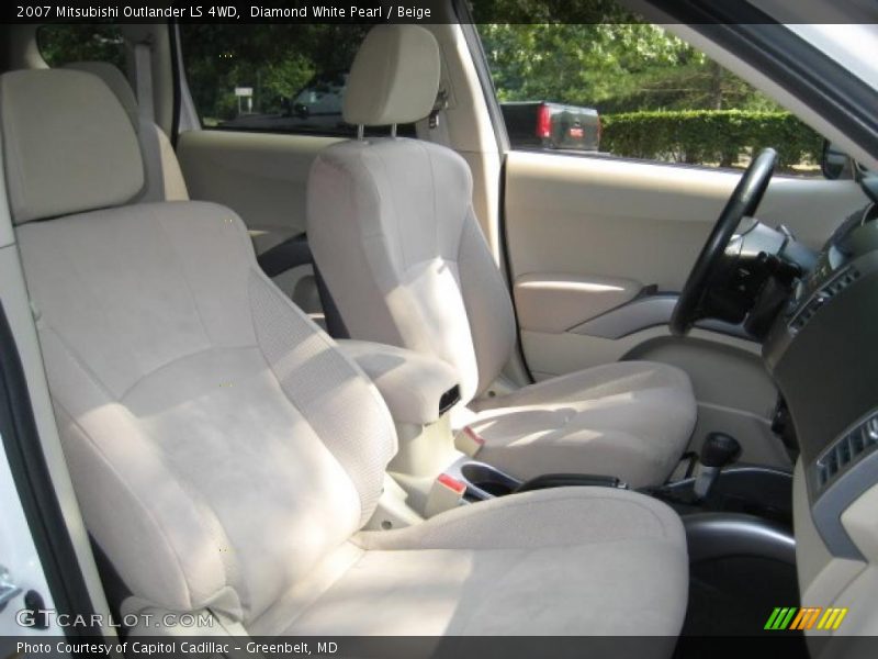 Diamond White Pearl / Beige 2007 Mitsubishi Outlander LS 4WD
