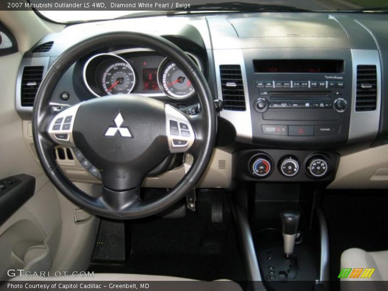 Diamond White Pearl / Beige 2007 Mitsubishi Outlander LS 4WD