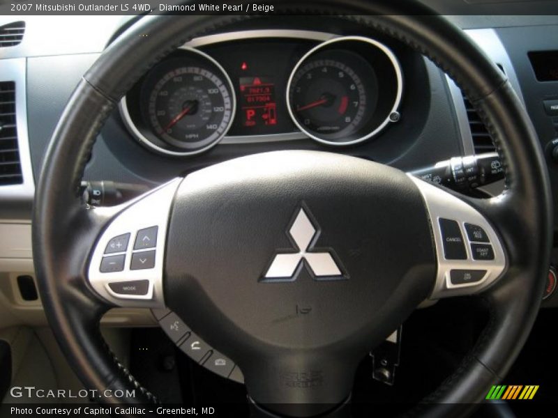 Diamond White Pearl / Beige 2007 Mitsubishi Outlander LS 4WD