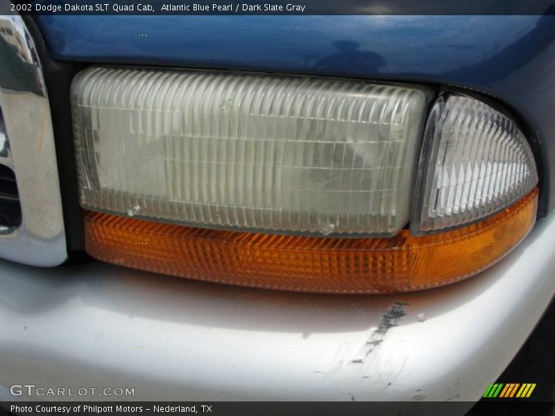 Atlantic Blue Pearl / Dark Slate Gray 2002 Dodge Dakota SLT Quad Cab