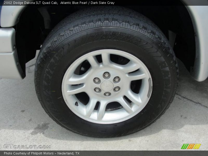 Atlantic Blue Pearl / Dark Slate Gray 2002 Dodge Dakota SLT Quad Cab