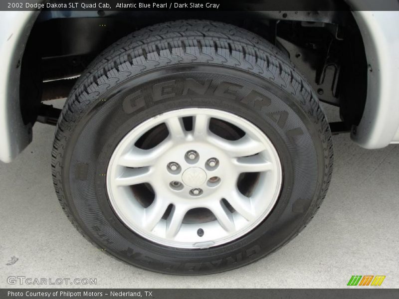 Atlantic Blue Pearl / Dark Slate Gray 2002 Dodge Dakota SLT Quad Cab