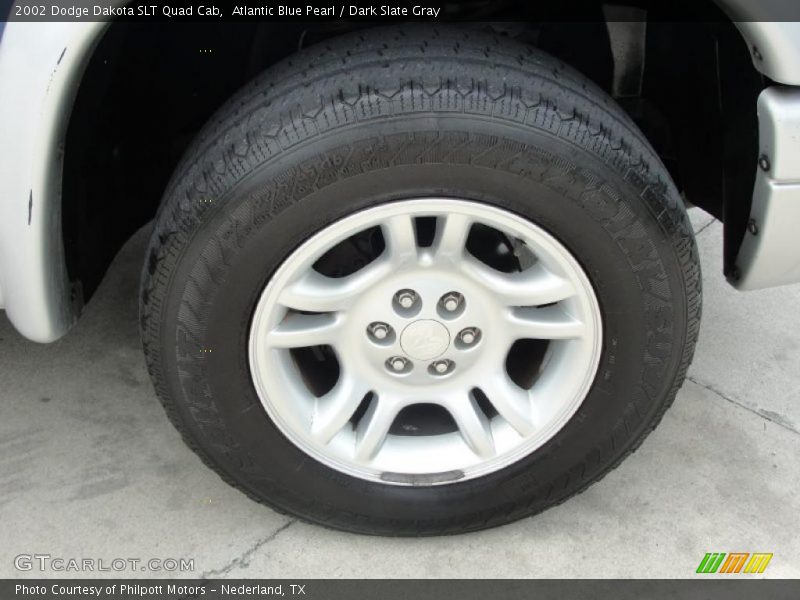 Atlantic Blue Pearl / Dark Slate Gray 2002 Dodge Dakota SLT Quad Cab