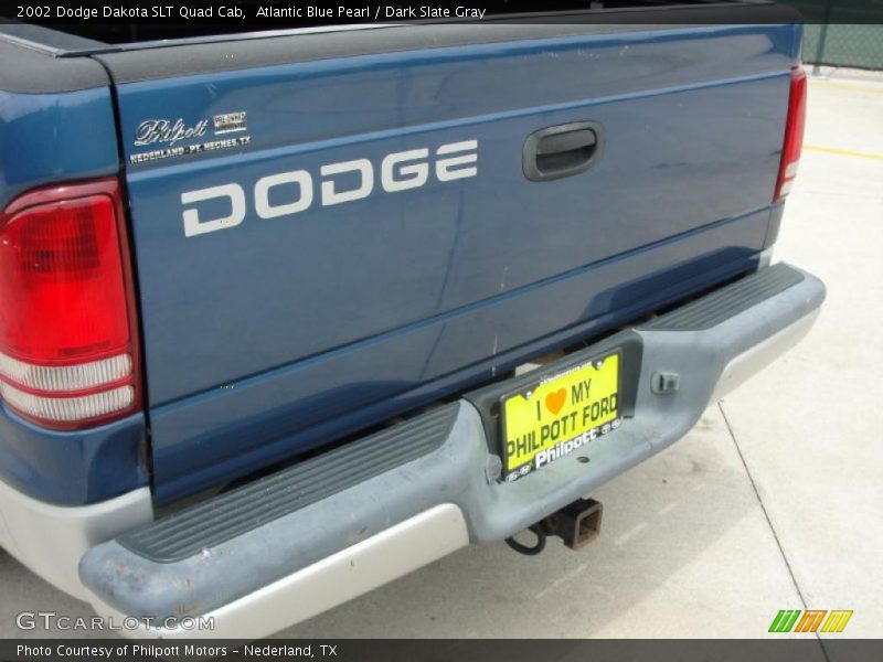 Atlantic Blue Pearl / Dark Slate Gray 2002 Dodge Dakota SLT Quad Cab