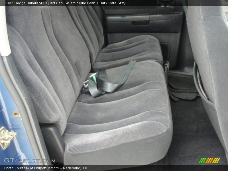 Atlantic Blue Pearl / Dark Slate Gray 2002 Dodge Dakota SLT Quad Cab