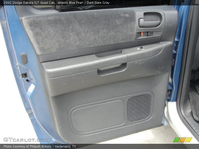 Atlantic Blue Pearl / Dark Slate Gray 2002 Dodge Dakota SLT Quad Cab