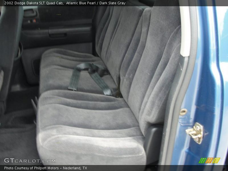 Atlantic Blue Pearl / Dark Slate Gray 2002 Dodge Dakota SLT Quad Cab